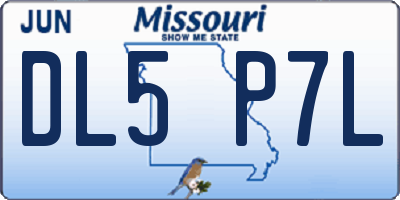 MO license plate DL5P7L