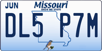 MO license plate DL5P7M