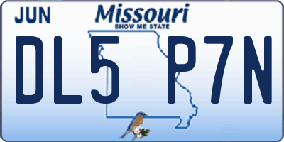 MO license plate DL5P7N