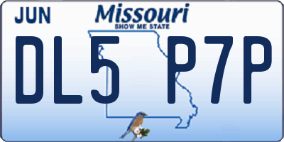 MO license plate DL5P7P