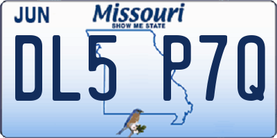 MO license plate DL5P7Q