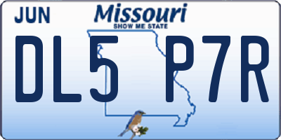 MO license plate DL5P7R