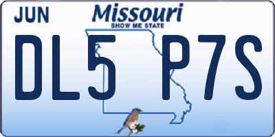 MO license plate DL5P7S