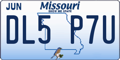 MO license plate DL5P7U