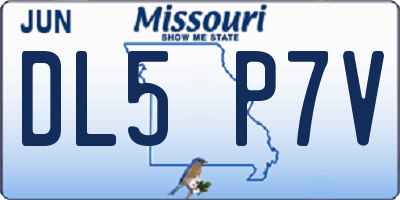 MO license plate DL5P7V