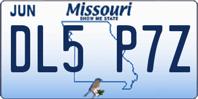 MO license plate DL5P7Z