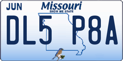 MO license plate DL5P8A