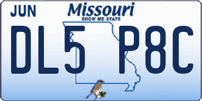 MO license plate DL5P8C