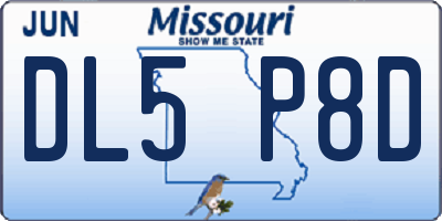 MO license plate DL5P8D