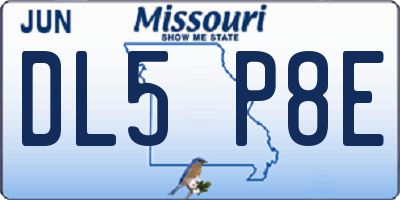 MO license plate DL5P8E