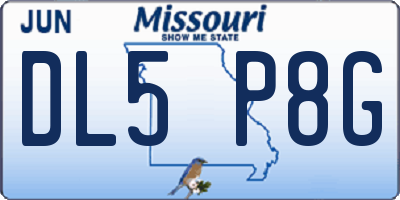 MO license plate DL5P8G