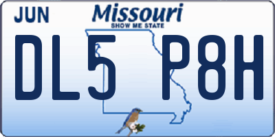 MO license plate DL5P8H