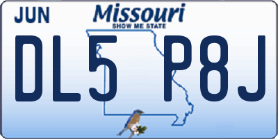 MO license plate DL5P8J