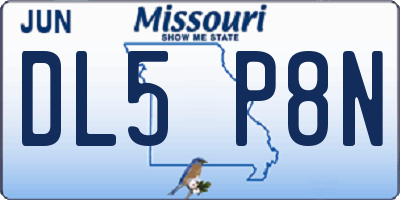 MO license plate DL5P8N
