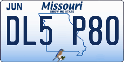 MO license plate DL5P8O