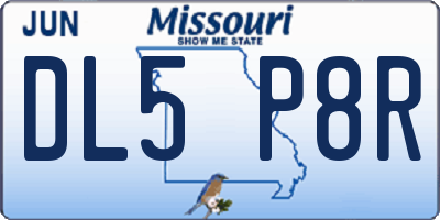 MO license plate DL5P8R