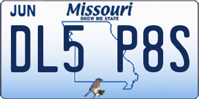 MO license plate DL5P8S