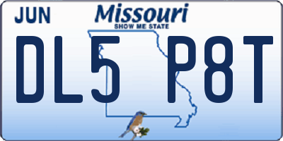 MO license plate DL5P8T