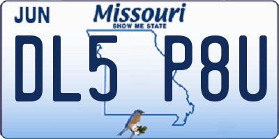 MO license plate DL5P8U
