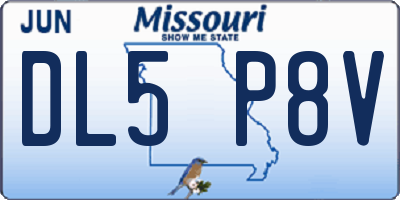 MO license plate DL5P8V