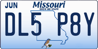 MO license plate DL5P8Y