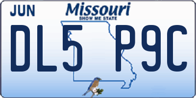 MO license plate DL5P9C