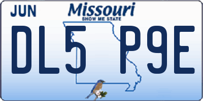 MO license plate DL5P9E