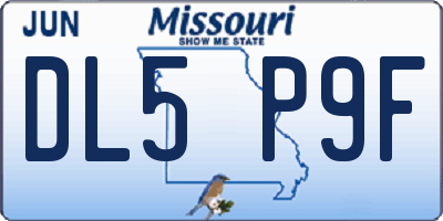 MO license plate DL5P9F