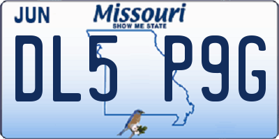 MO license plate DL5P9G