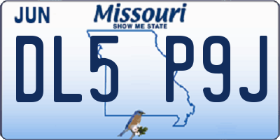 MO license plate DL5P9J