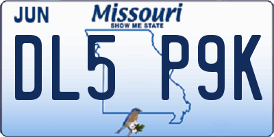 MO license plate DL5P9K