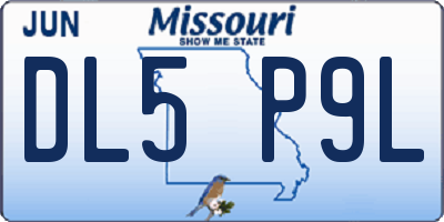 MO license plate DL5P9L