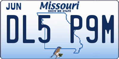 MO license plate DL5P9M