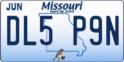 MO license plate DL5P9N