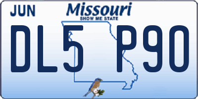 MO license plate DL5P9O