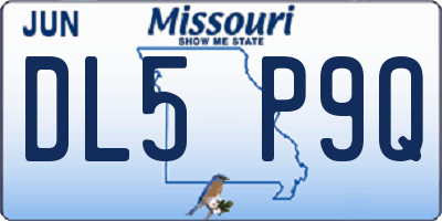MO license plate DL5P9Q