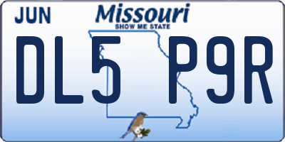 MO license plate DL5P9R