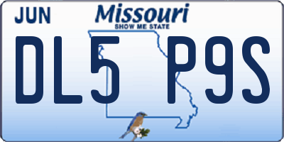 MO license plate DL5P9S