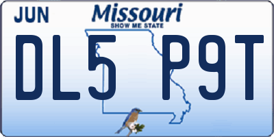 MO license plate DL5P9T