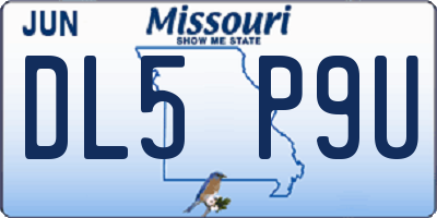 MO license plate DL5P9U