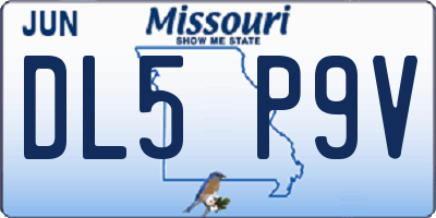 MO license plate DL5P9V