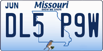 MO license plate DL5P9W
