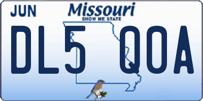 MO license plate DL5Q0A