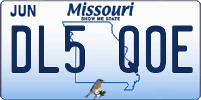 MO license plate DL5Q0E