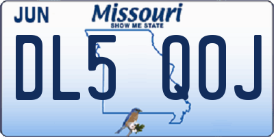 MO license plate DL5Q0J