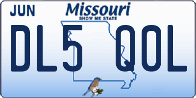 MO license plate DL5Q0L