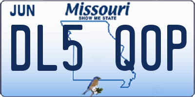 MO license plate DL5Q0P