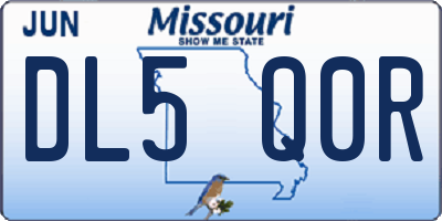 MO license plate DL5Q0R
