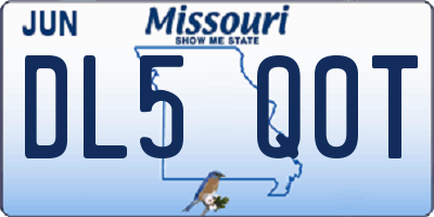 MO license plate DL5Q0T