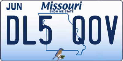 MO license plate DL5Q0V